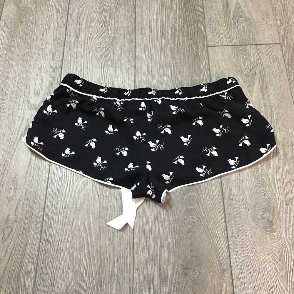 juicy couture black white shorts bird ribbon string ruffle Women Medium - Picture 2 of 8